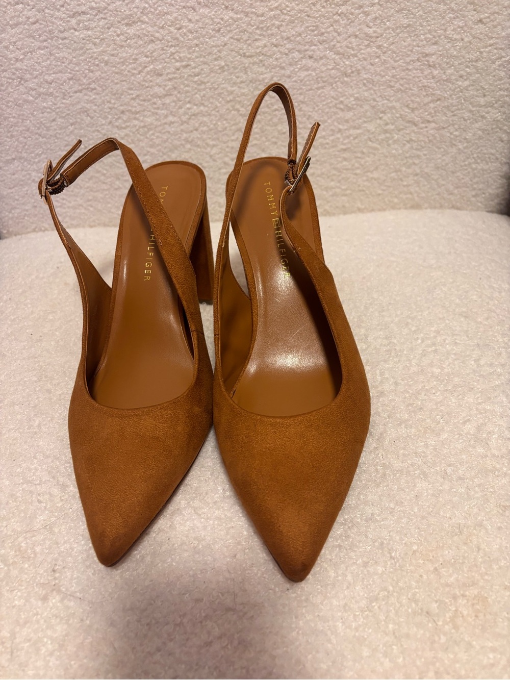 Tommy Hilfiger Women's Tan Slingback Pointed-Toe Pumps 8.5